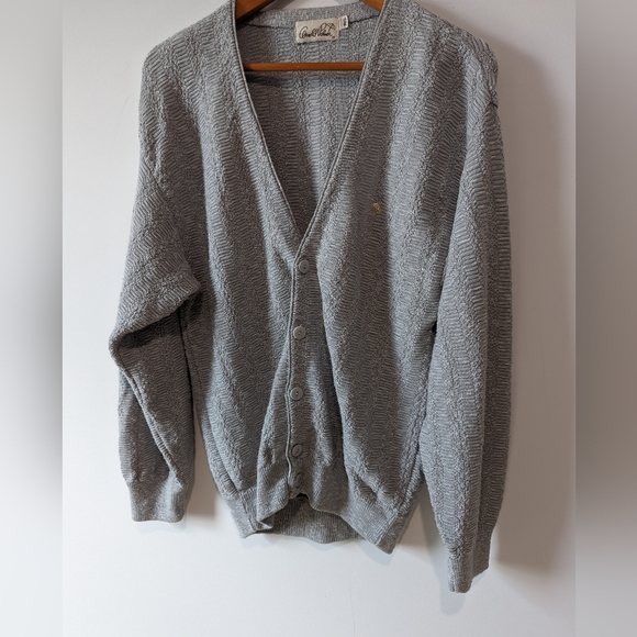 Arnold Palmer Grey Knitted Grandpa Cardigan Size 36 - Picture 7 of 7